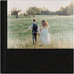 Black linen wedding album, half acrylic photo cover, 12x12