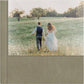 Nubuck Olive leatherette wedding album, half acrylic photo cover, 12x12