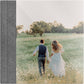 Iron Grey suede wedding album, full acrylic photo cover, 12x12