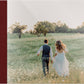 Cranberry Vintage leatherette wedding album, full acrylic photo cover, 18x12