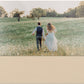 Champagne leatherette wedding album, half acrylic photo cover, 18x12
