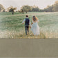 Nubuck Olive leatherette wedding album, half acrylic photo cover, 18x12