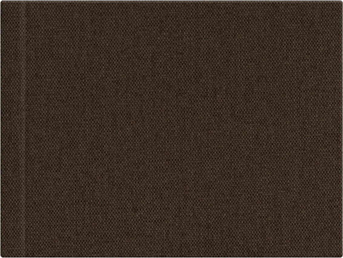 Brown linen wedding album cover, 18x12