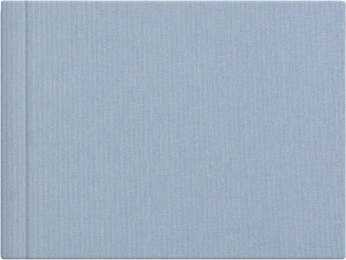 Pigeon Blue linen wedding album cover, 18x12