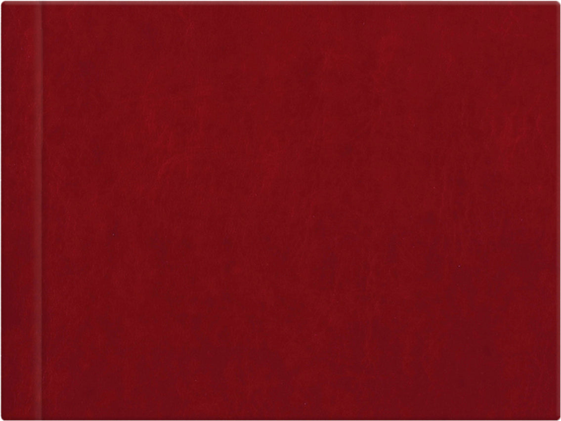 Red Vintage leatherette wedding album cover, 18x12