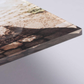 Close-up of the 6mm high-gloss acrylic edge of a photo wall print