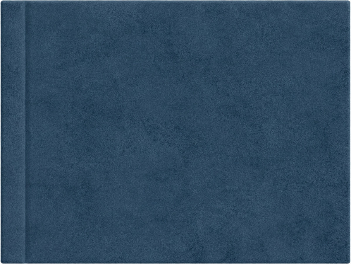 Deep blue velvet wedding album cover, 18x12