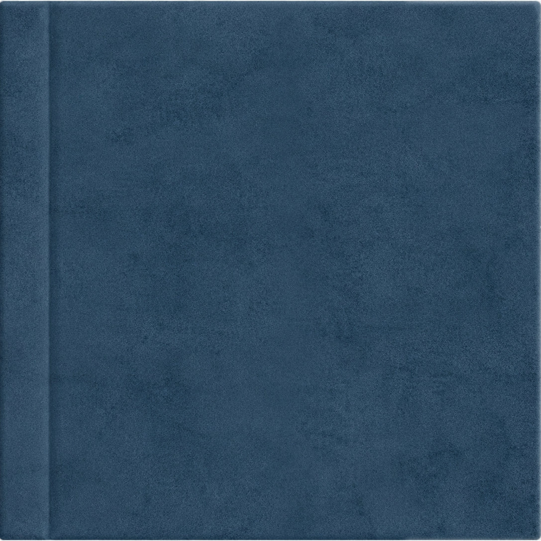 Deep blue velvet wedding album cover, 12x12