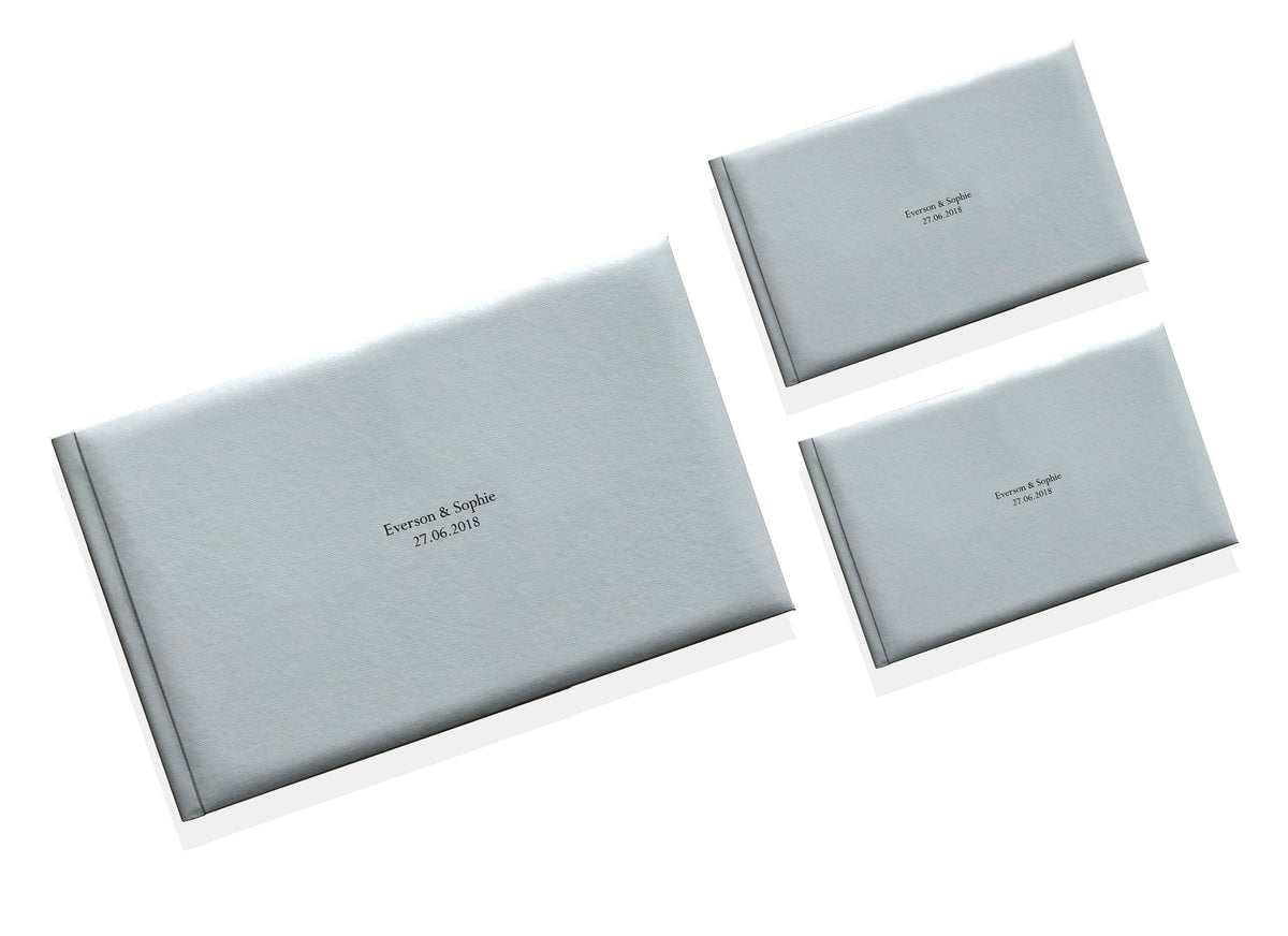 18x12 wedding album with two matching smaller parent albums